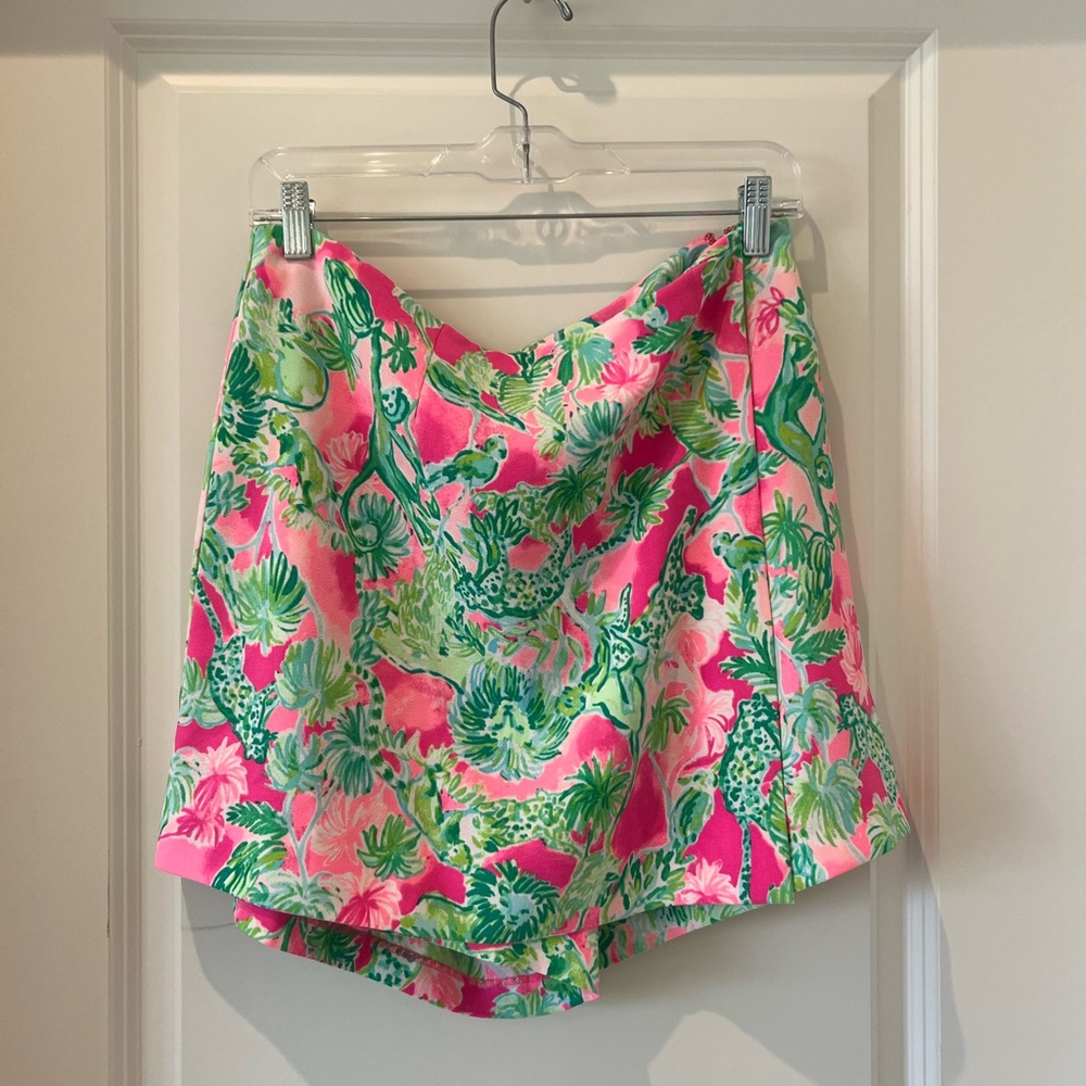 Vibrant Lilly Pulitzer Pink and Green Skort